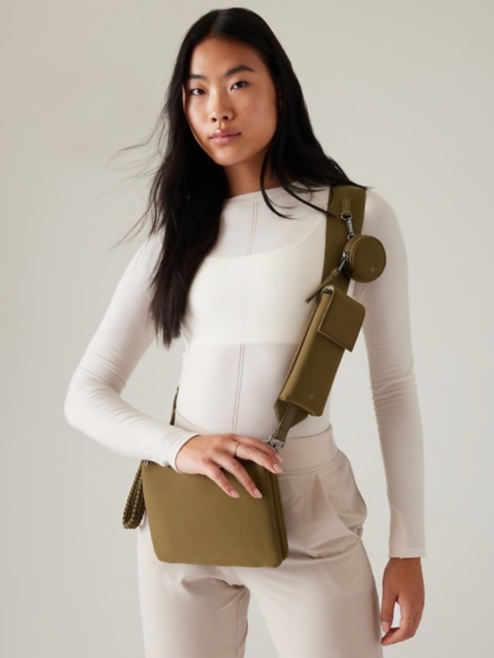 Athleta Revive Modular Crossbody Bag in Acacia Olive (Green)